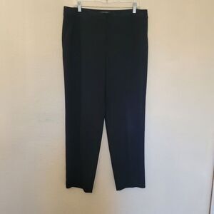 St. John Womens Caviar Crepe Black Emma Straight Pants Size 12 Casual Office Euc